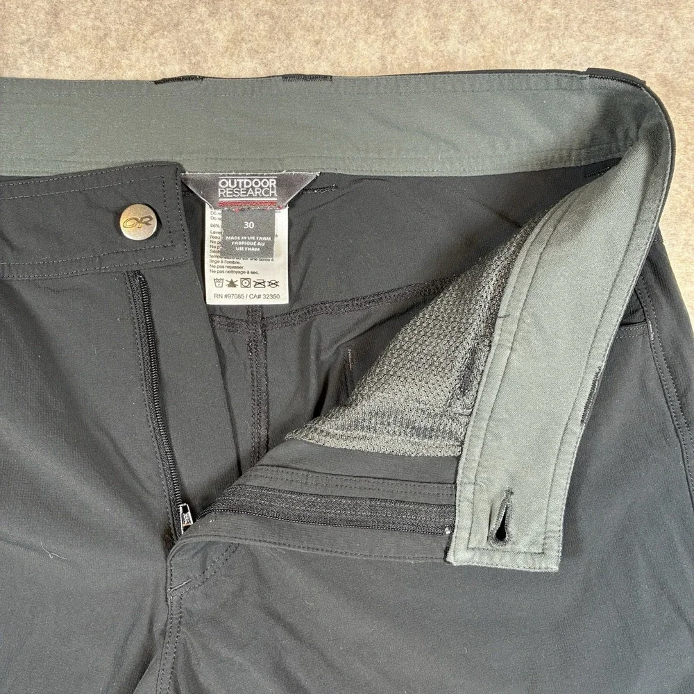 Outdoor Research OR Shorts Men's 30 Black Hiking Stretch zip pocket performance
